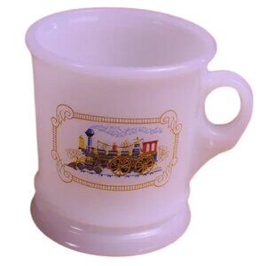 Vintage Avon 1960's Antique Milk Glass Train Locomotive Coffee Shaving Mug